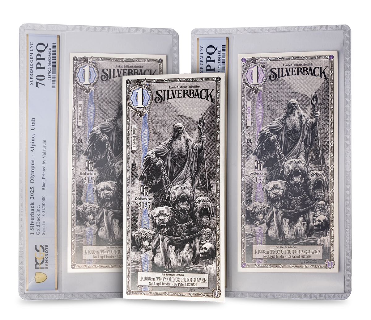 A Silverback is a collectible piece of art that contains 1/1000 t oz of pure silver