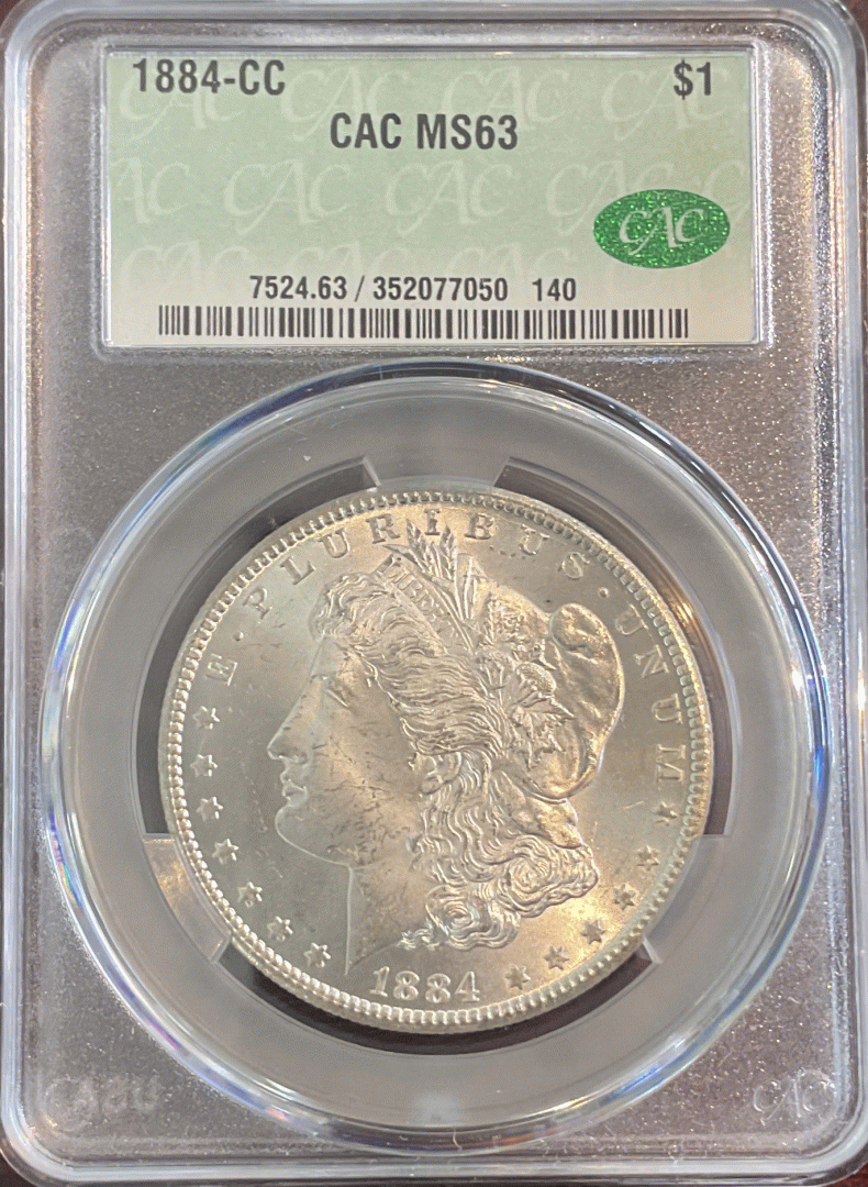 1884-CC Morgan Dollar CAC 63