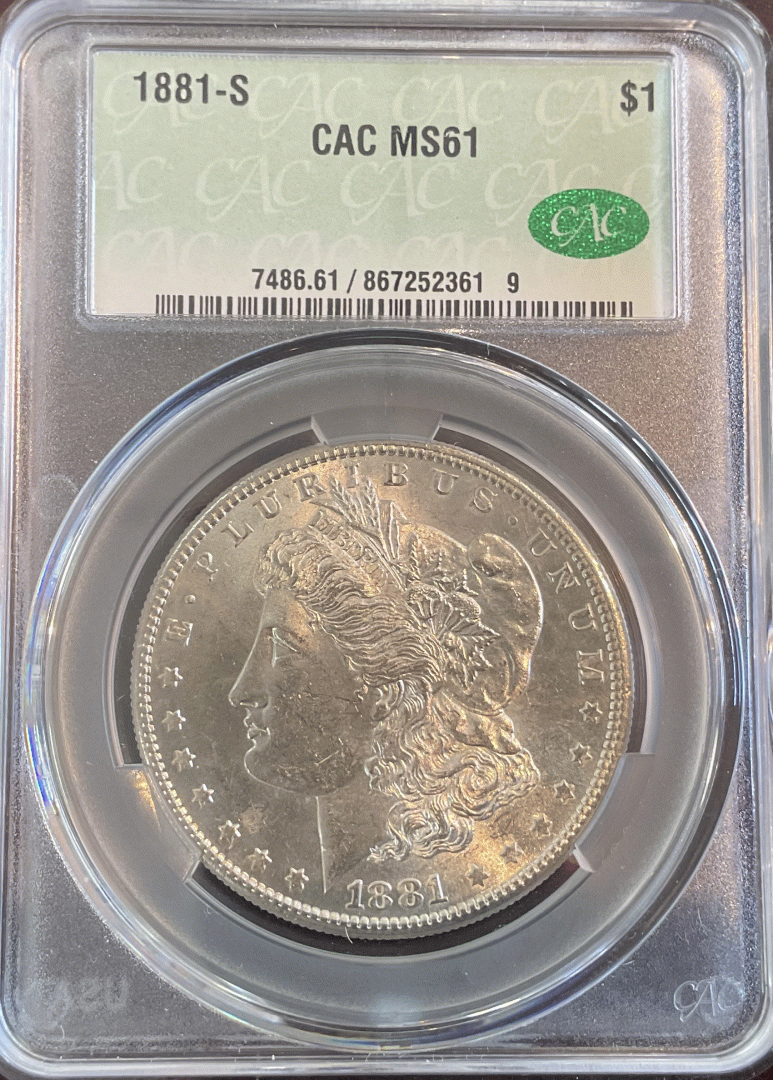 1881-S Morgan Dollar CAC MS61