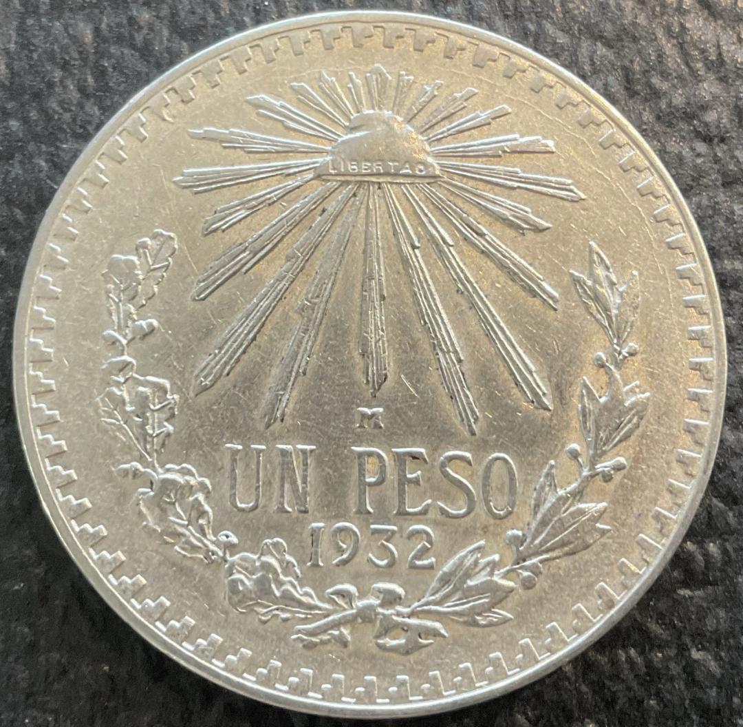 Mexican Silver Peso Cap & Rays