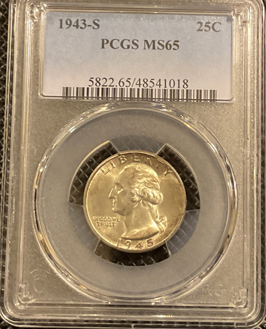 1943-S Washington Quarter PCGS MS65