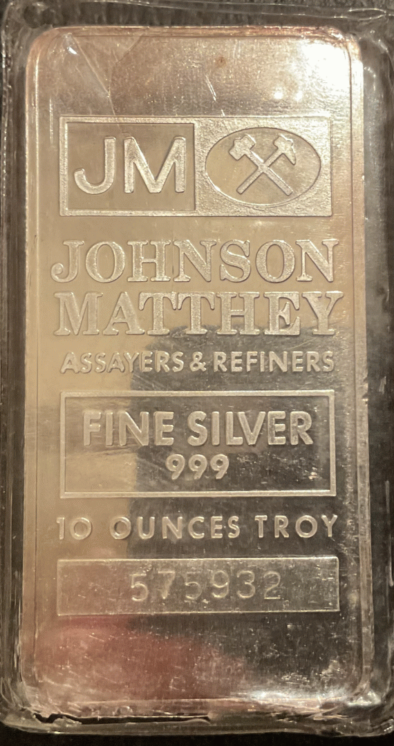 Johnson Matthey 10 oz Silver Bar