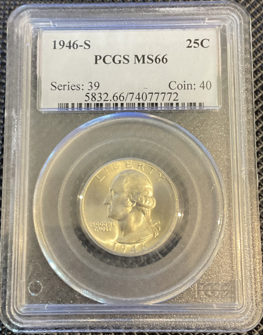 1946-S Washington Quarter  PCGS MS66