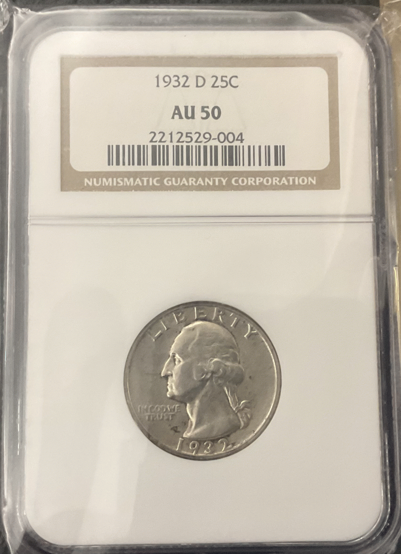 1932-D Washington Quarter NGC AU50