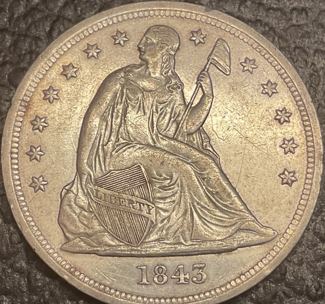 1842 Liberty Seated Dollar