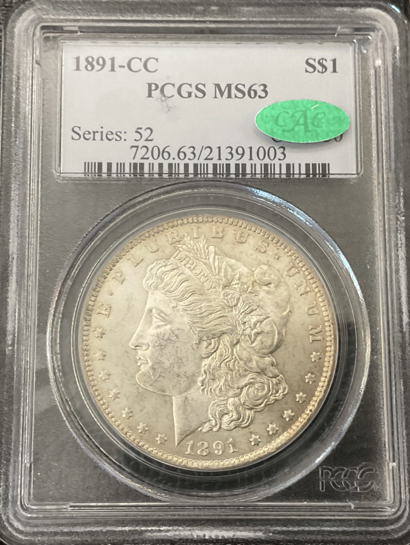 1891-CC Morgan Dollar PCGS 63 CAC